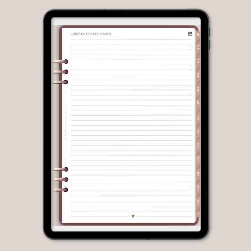 Carta da vida dos sonhos planner digital